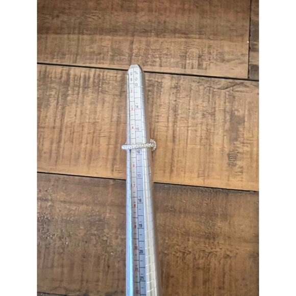 ARIVA Sterling Silver Mother of Pearl & Onyx Cuff Ring Sz 5 - Picture 6 of 8